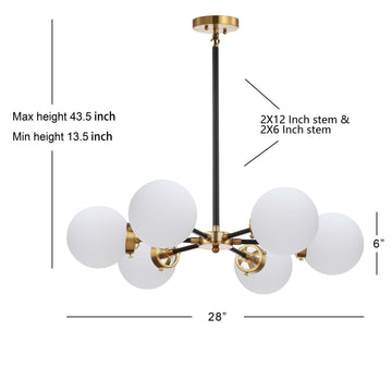 Caleb 28" Brass Cluster Pendant